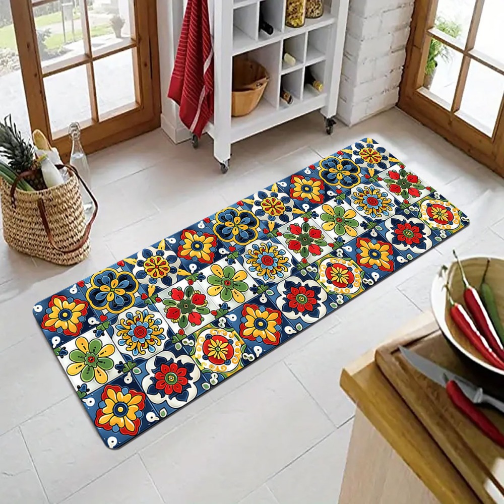 Commercial Kitchen Tile Flooring - Mediterrane tegelvloermat Tapijt Woondecoratie Keuken Vloerkleed