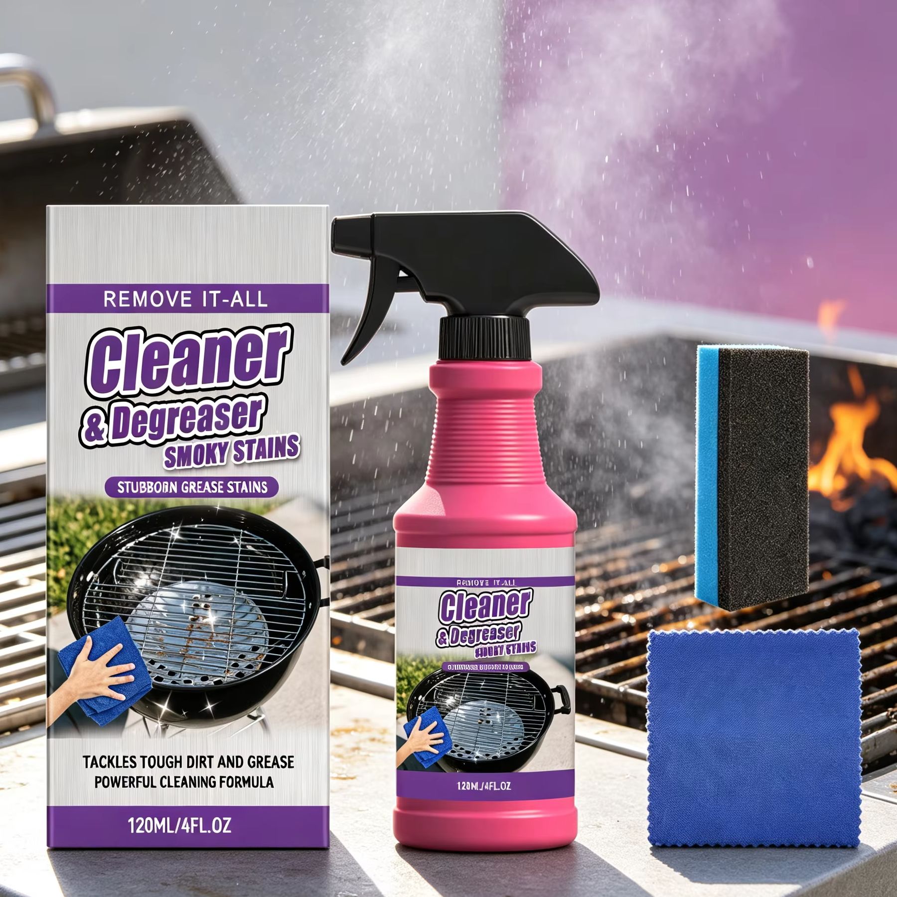 Commercial Kitchen Grease Cleaner - BBQ Grillreiniger Vet Vlekkenverwijderaar Keukenontvetter Spray