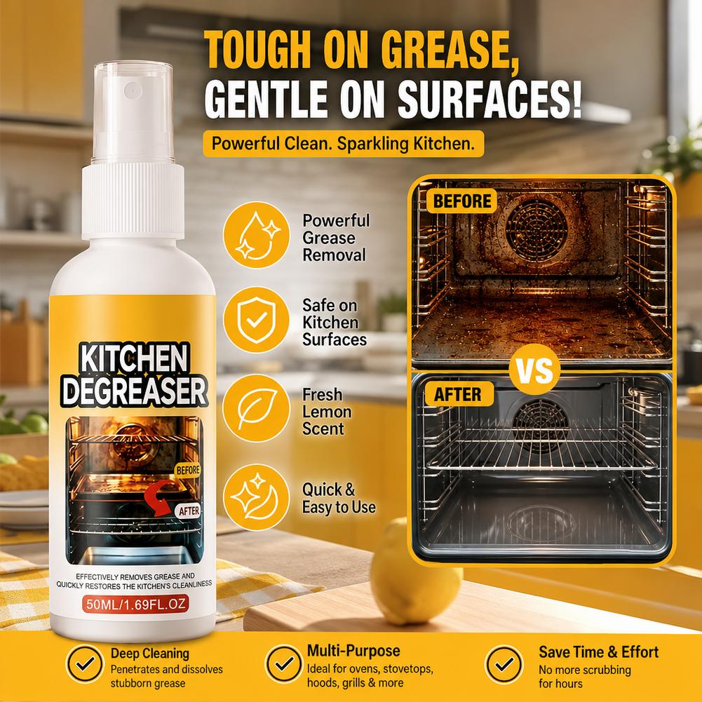 Commercial Kitchen Grease Cleaner - Multimateriaal veilige keukenontvetter spray, krachtig verwijdert