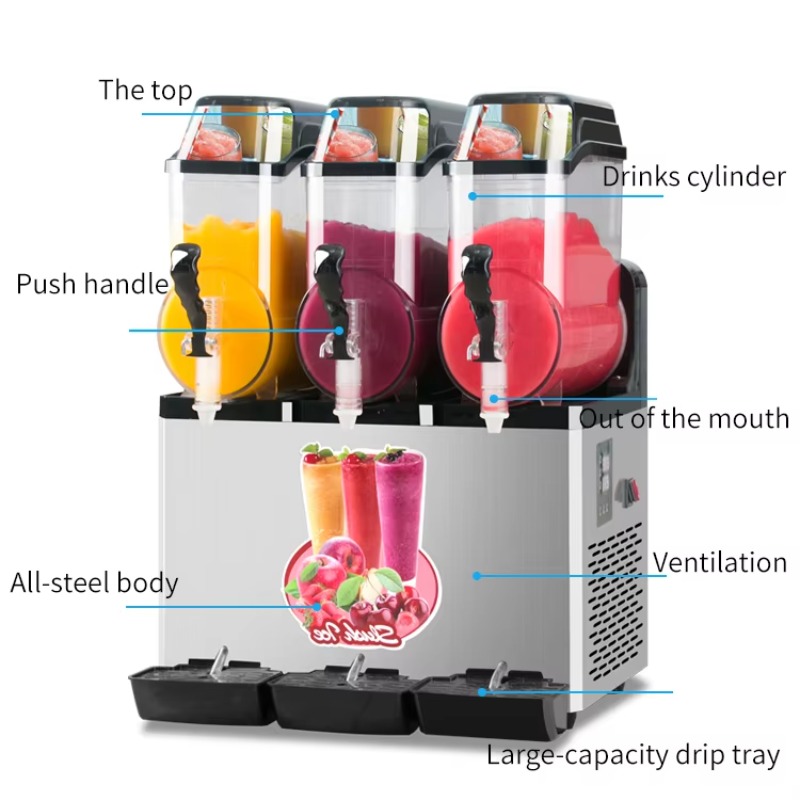 Cold Drink Dispenser - Automatische commerciële slushy-machine, 36L capaciteit, Margarita